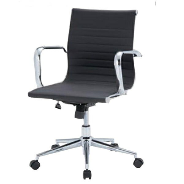 井上金庫 オフィス チェア 椅子 APS-N02 ブラック W570 D610 H820?900 SH405?485 レザータイプ