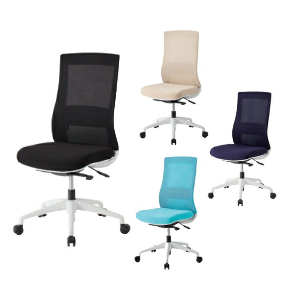 井上金庫 オフィス チェア 椅子 WBS-64 W645 D615 H940～1015 SH430～505 ホワイトフレーム